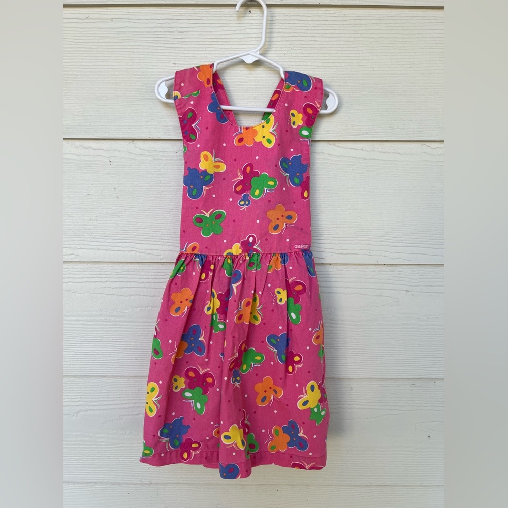 Vintage OshKosh Colorful Butterfly Print Dress